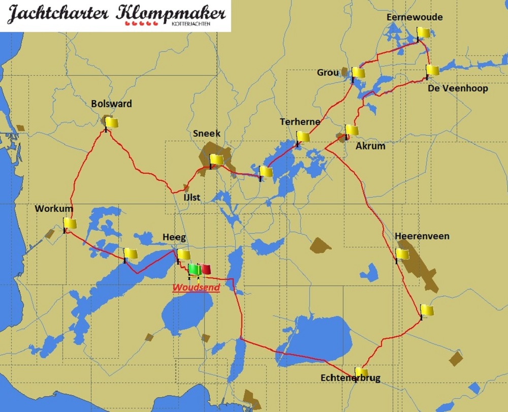 Sailing route Friesland