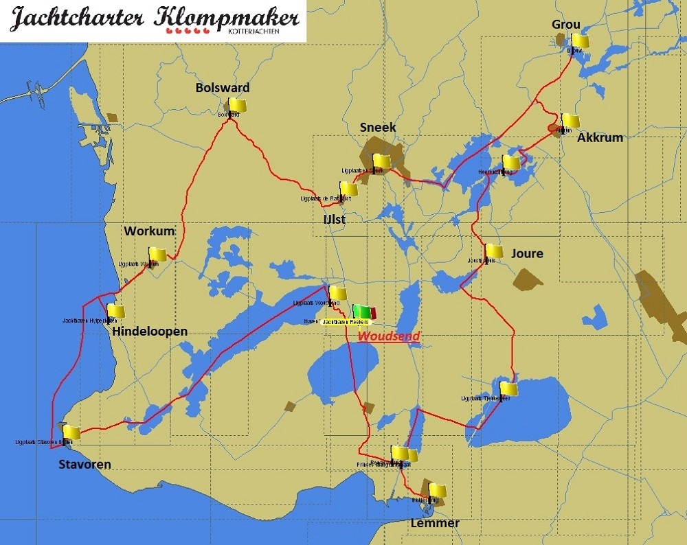 Sailing route Elfstedentocht south route